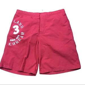 Timberland Almost Vintage Men’s Red 9” inseam SwimTrunks Size Large